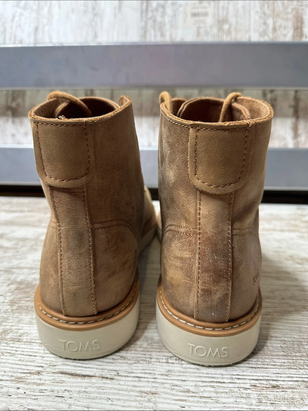 TOMS TRVL LITE Navi Ranger Tan Water Resistant Leather Boots Men 11